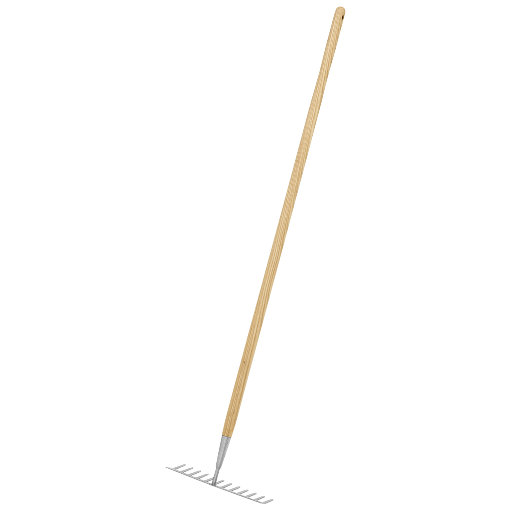 Garden Rake with Long Ash Handle & Stainless Steel Tines GTWH011