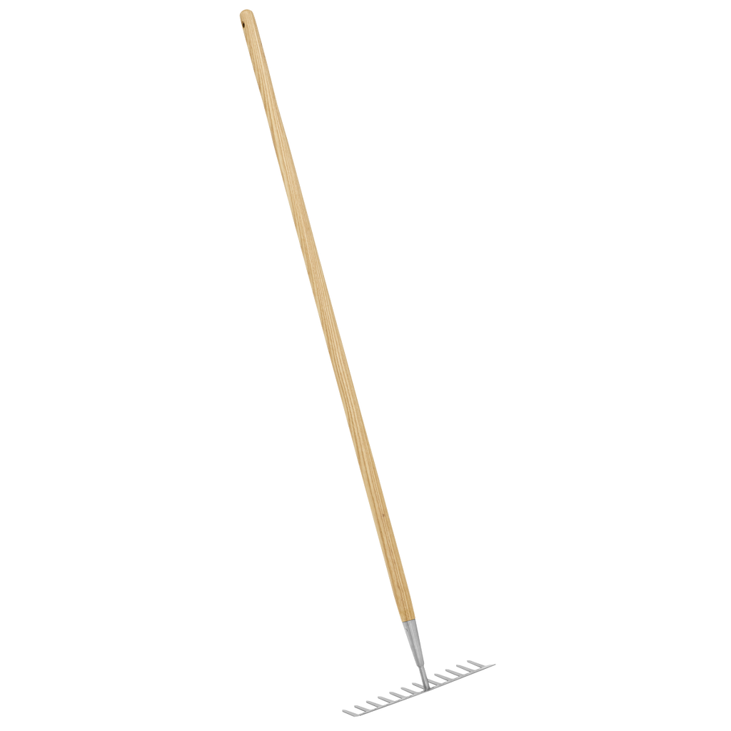 Garden Rake with Long Ash Handle & Stainless Steel Tines GTWH011
