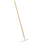 Garden Rake with Long Ash Handle & Stainless Steel Tines GTWH011