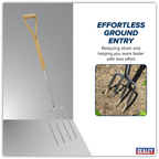 Digging Fork with Ash Y Handle & Stainless Steel Tines GTWH016