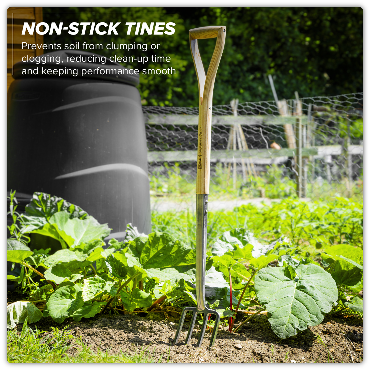 Digging Fork with Ash Y Handle & Stainless Steel Tines GTWH016