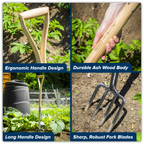 Digging Fork with Ash Y Handle & Stainless Steel Tines GTWH016