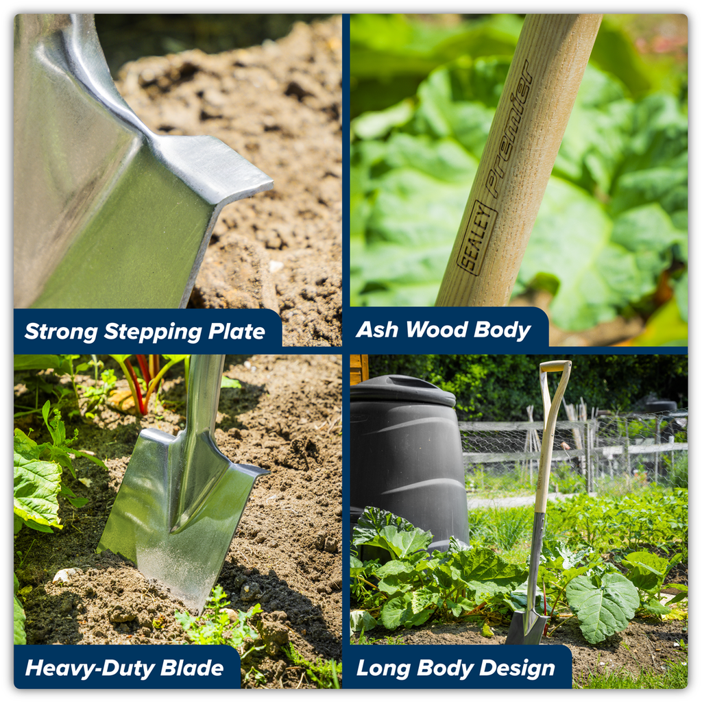 Border Spade with Ash Y Handle & Stainless Steel Blade GTWH017