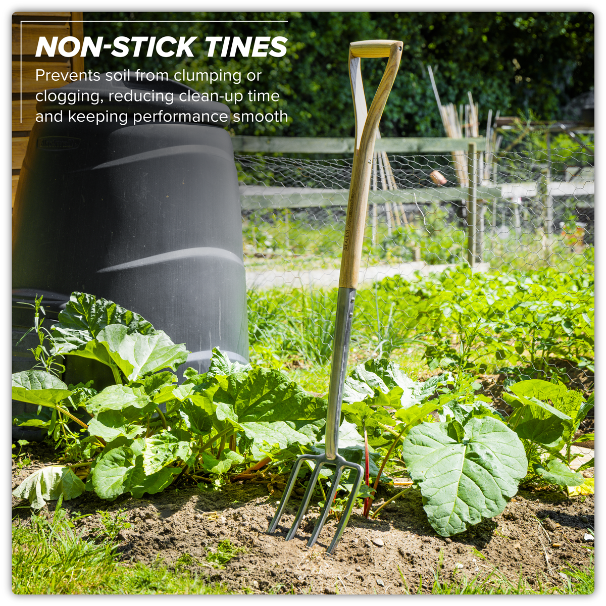 Border Fork with Ash Y Handle & Stainless Steel Tines GTWH018
