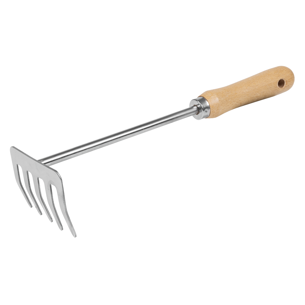 Garden Hand Rake with Short Ash Handle & Stainless Steel Tines GTWH020