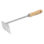 Garden Hand Rake with Short Ash Handle & Stainless Steel Tines GTWH020