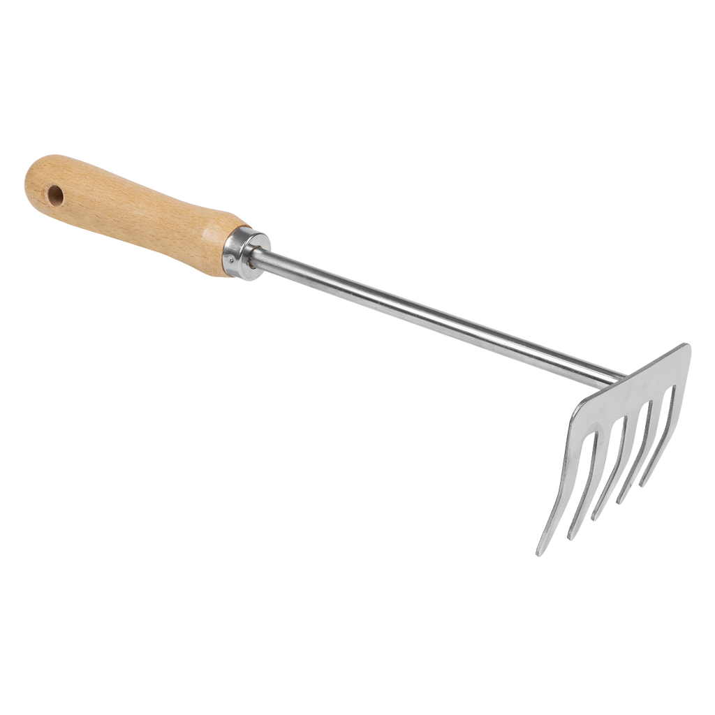 Garden Hand Rake with Short Ash Handle & Stainless Steel Tines GTWH020