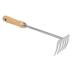 Garden Hand Rake with Short Ash Handle & Stainless Steel Tines GTWH020