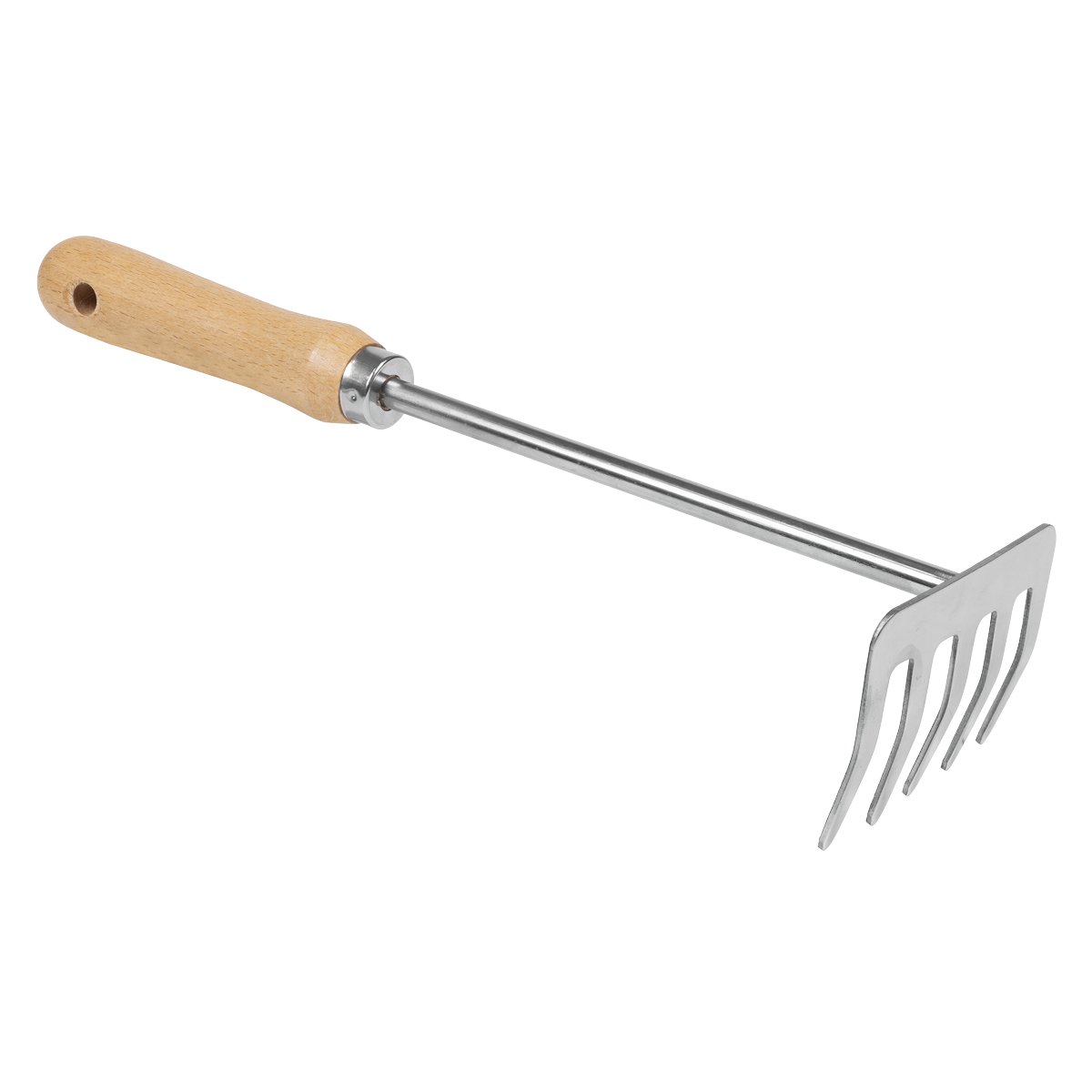 Garden Hand Rake with Short Ash Handle & Stainless Steel Tines GTWH020