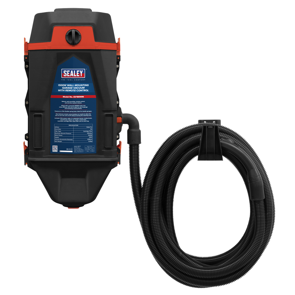 Wall Mounting Garage Vacuum with Remote Control 1200W/230V GV180WM