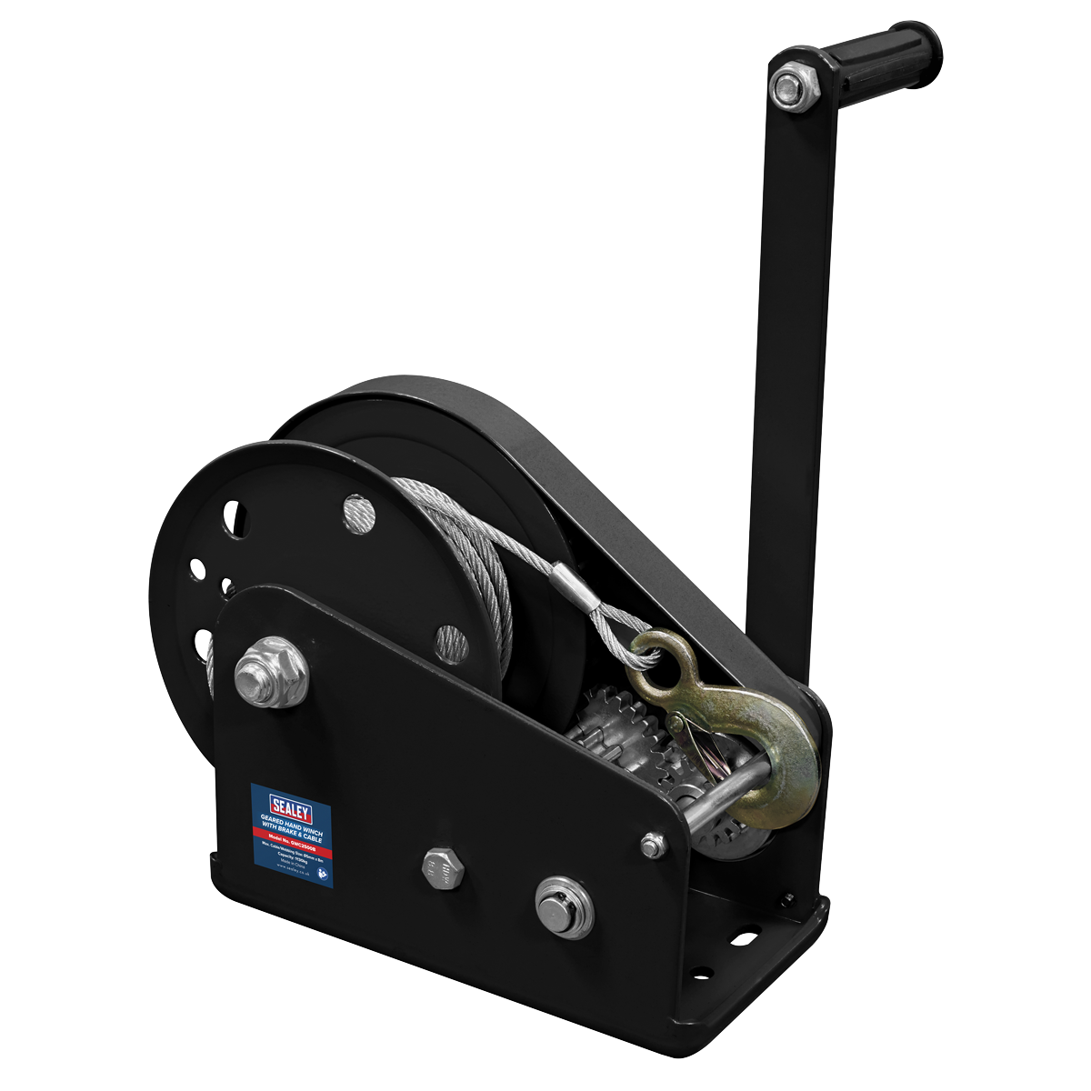 Geared Hand Winch with Brake & Cable 1130kg Capacity GWC2500B