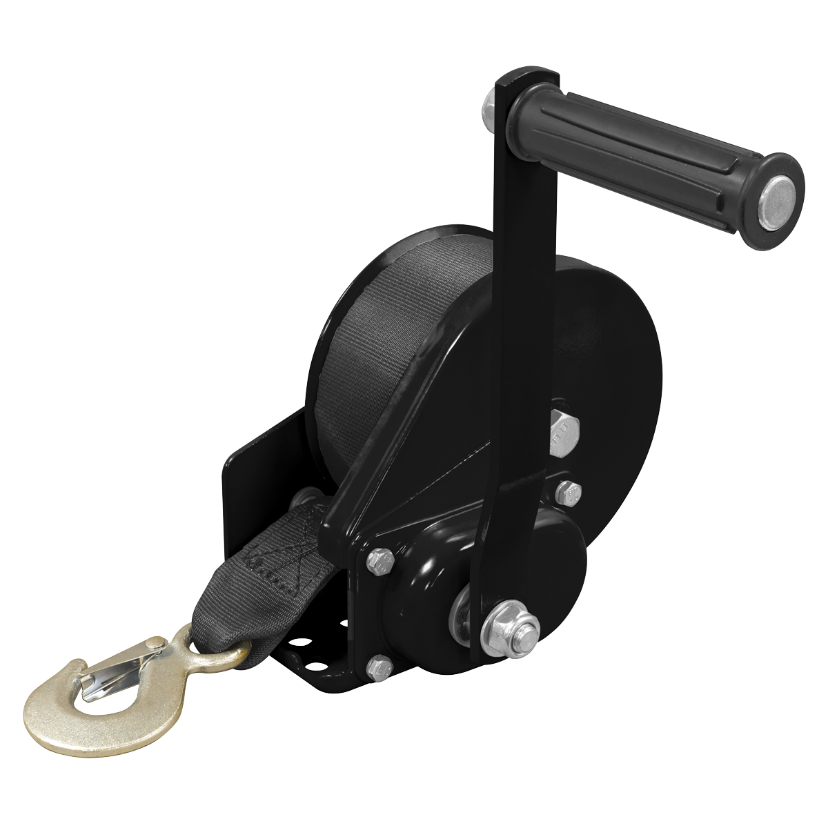 Geared Hand Winch with Brake & Webbing 540kg Capacity GWW1200B