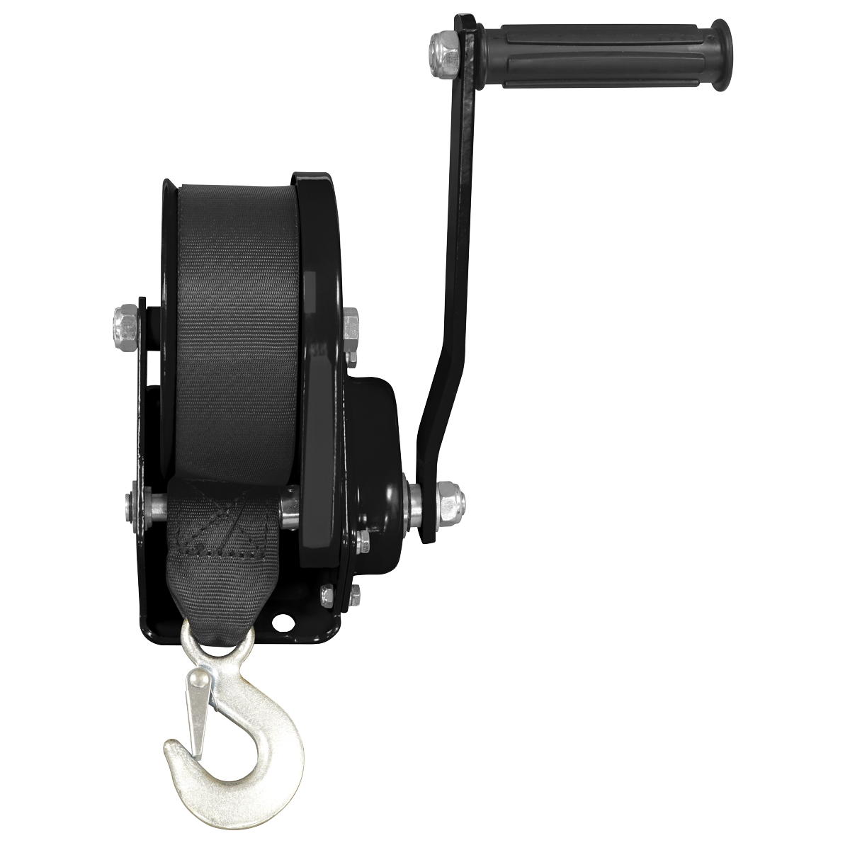 Geared Hand Winch with Brake & Webbing 540kg Capacity GWW1200B