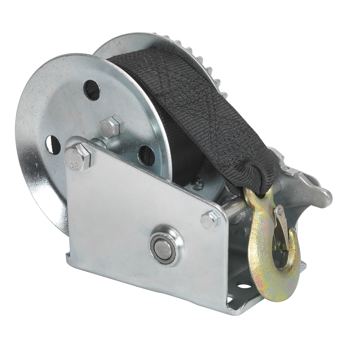 Geared Hand Winch with Webbing Strap 540kg Capacity GWW1200M