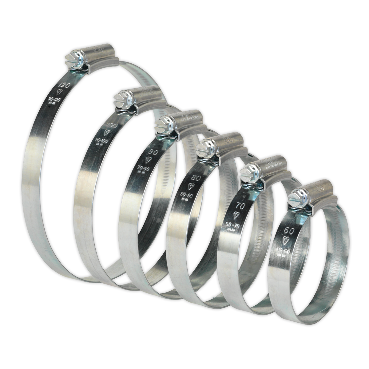 HI-GRIP® Zinc Plated Hose Clip Assortment 45-160mm 26pc HCJ26A