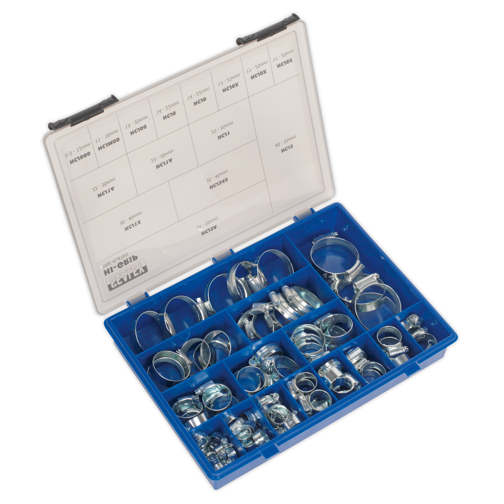 HI-GRIP® Zinc Plated Hose Clip Assortment 9.5-55mm 81pc HCJ85AC