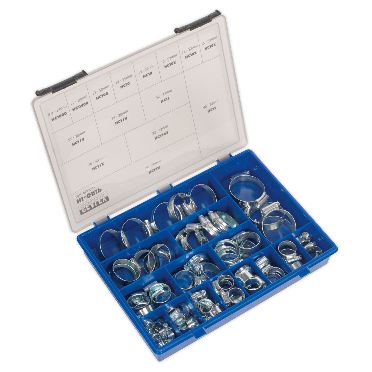 HI-GRIP® Zinc Plated Hose Clip Assortment 9.5-55mm 81pc HCJ85AC