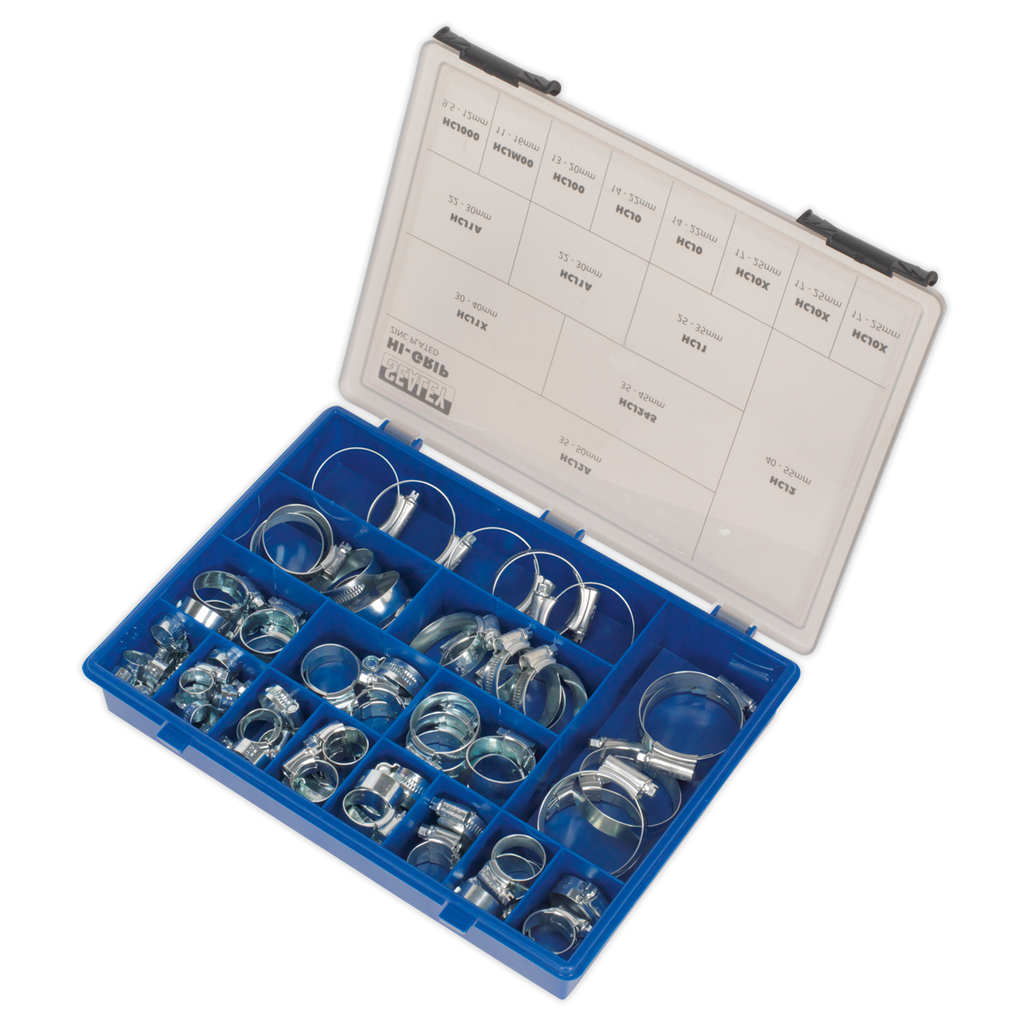 HI-GRIP® Zinc Plated Hose Clip Assortment 9.5-55mm 81pc HCJ85AC