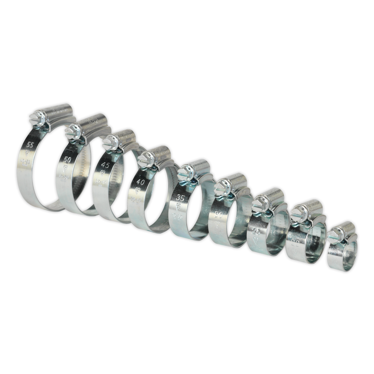HI-GRIP® Zinc Plated Hose Clip Assortment 9.5-55mm 85pc HCJ85A