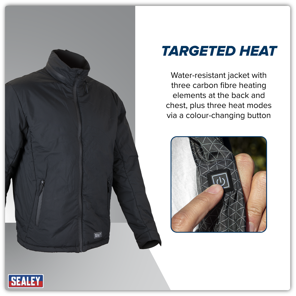 5V Heated Rain Jacket with Power Bank - Large HJ03KIT
