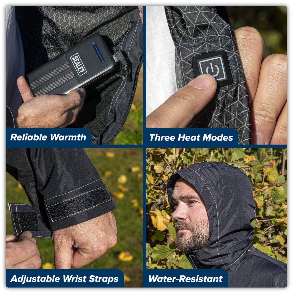 5V Heated Rain Jacket with Power Bank 20Ah - X-Large HJ08KIT