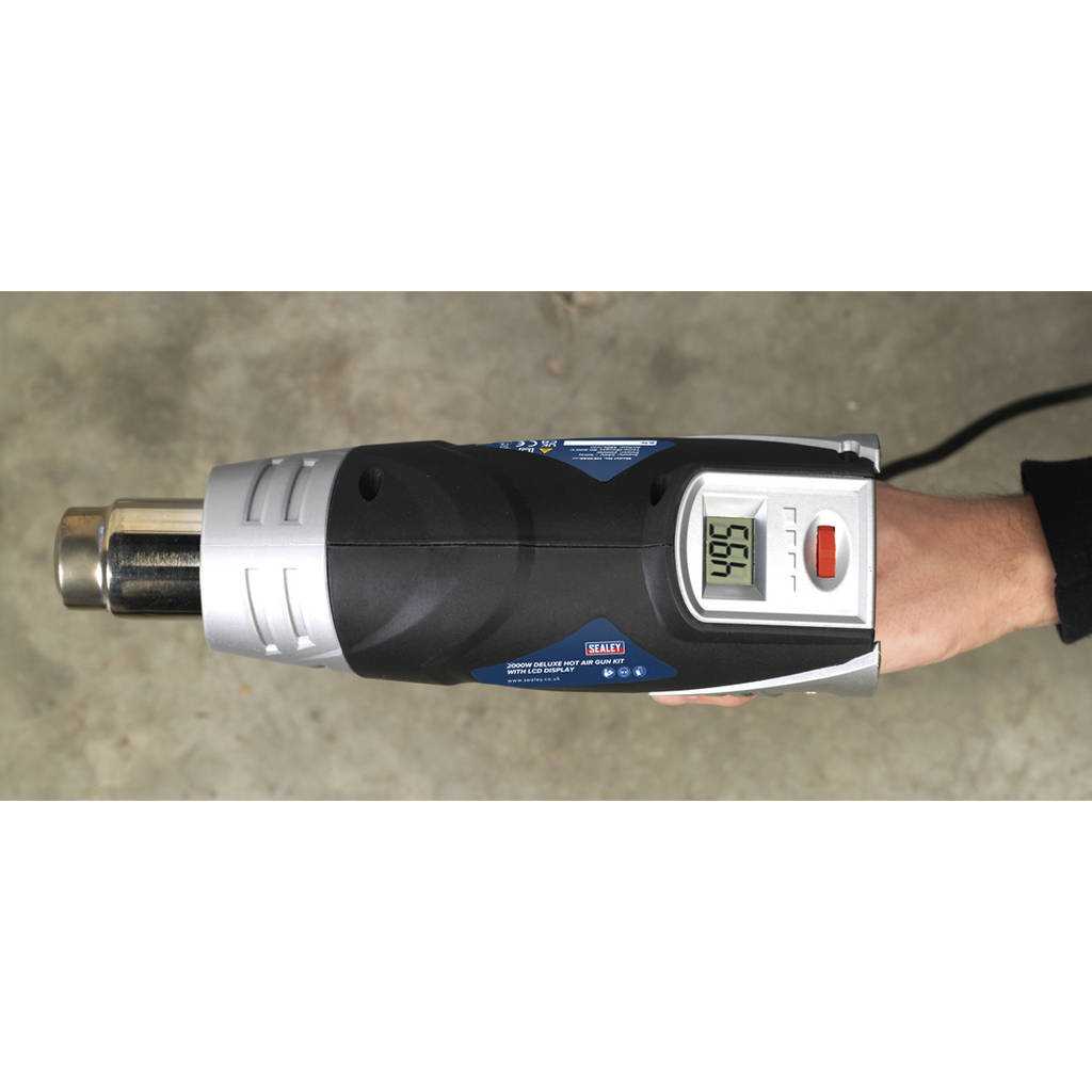 2000W Deluxe Heat Gun Kit with LCD Display 80-600°C HS104K