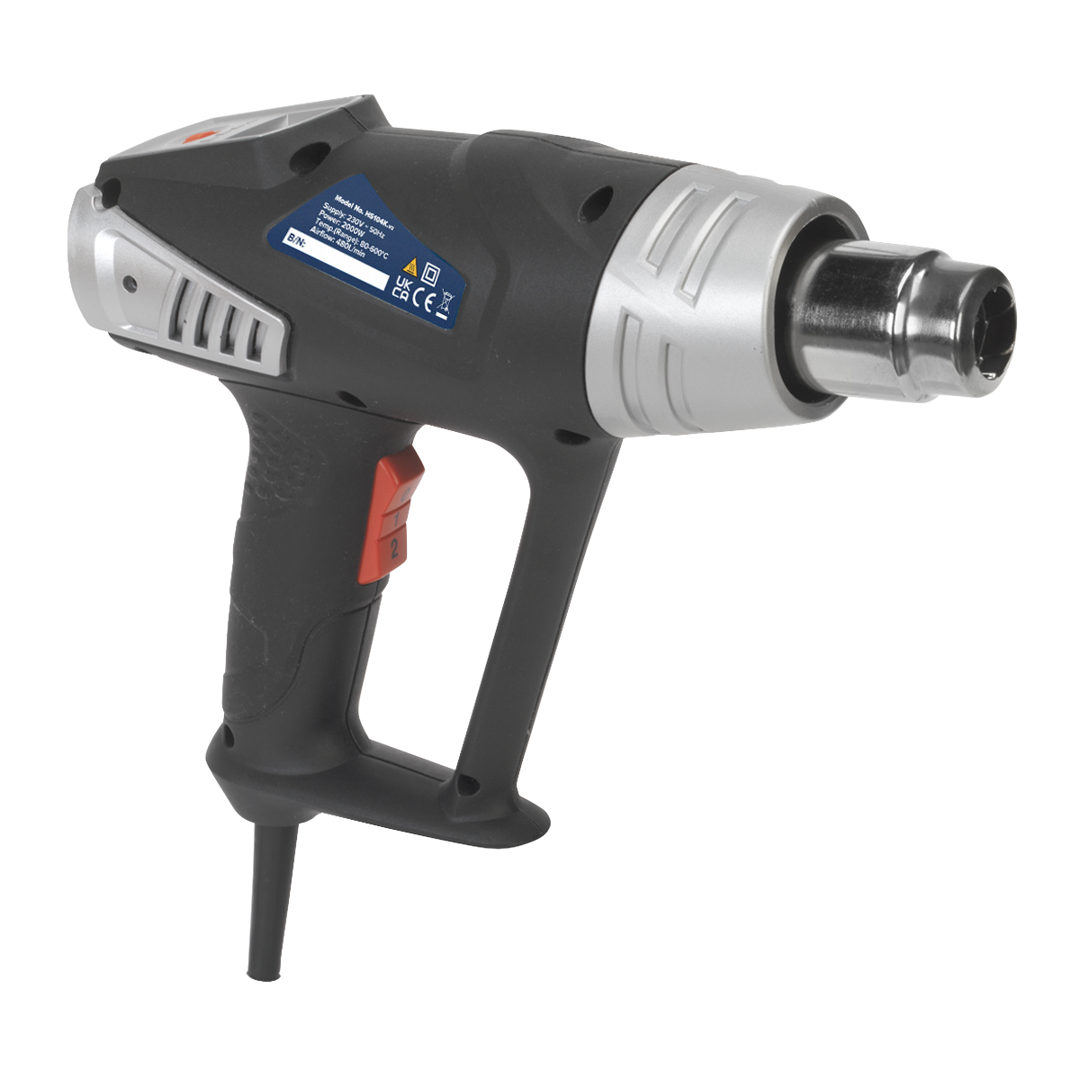 2000W Deluxe Heat Gun Kit with LCD Display 80-600°C HS104K