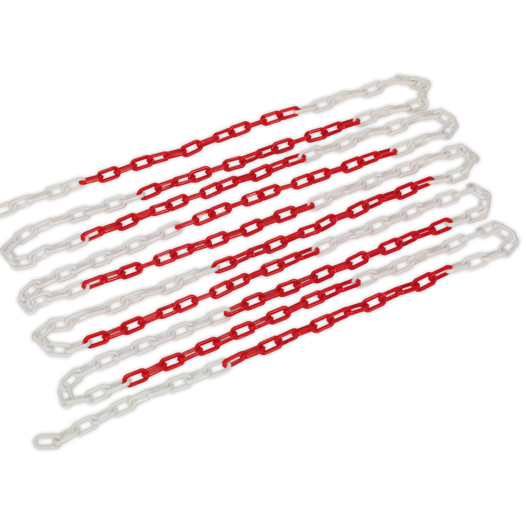 Plastic Chain 25m x 6mm - Red/White HSC25M