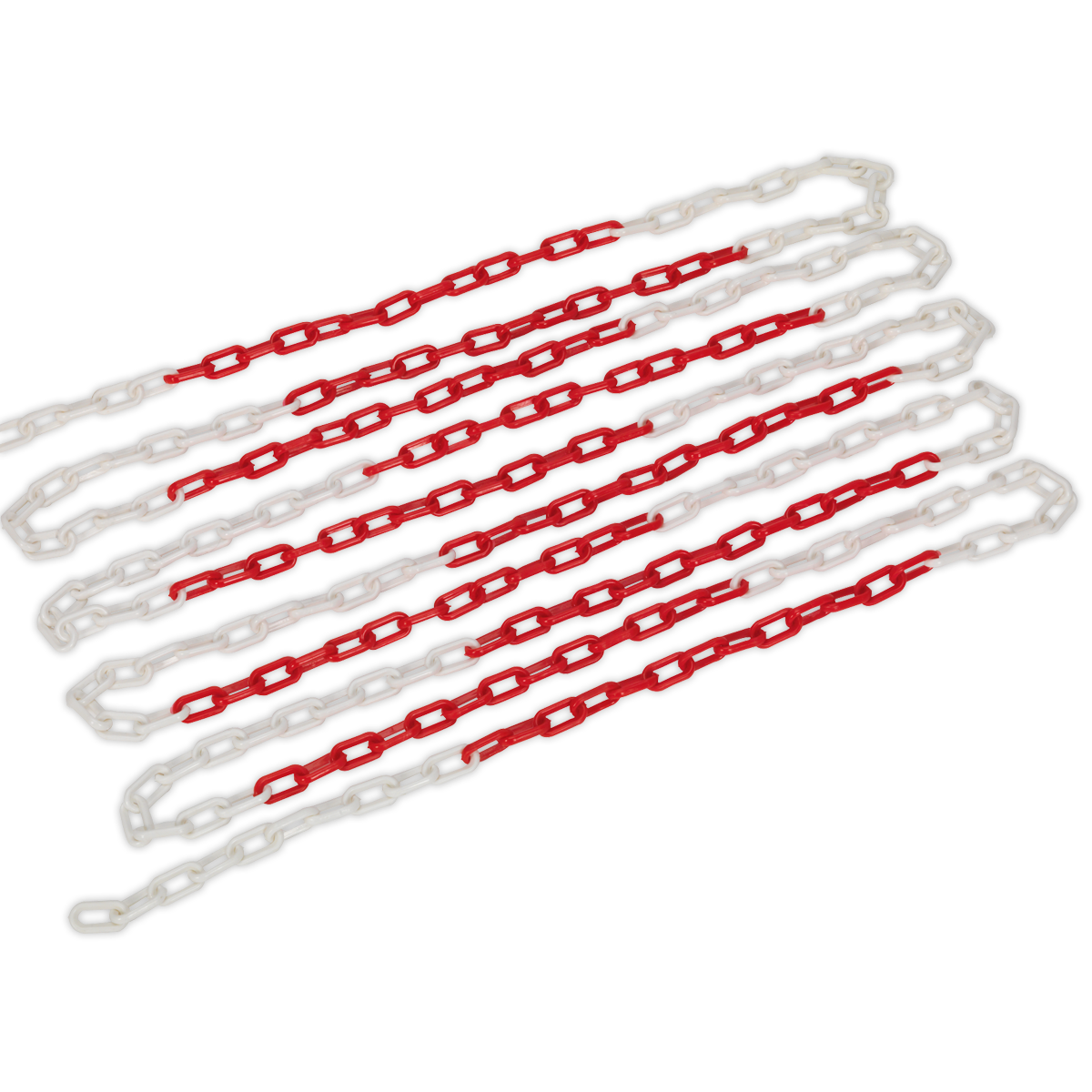 Plastic Chain 25m x 6mm - Red/White HSC25M