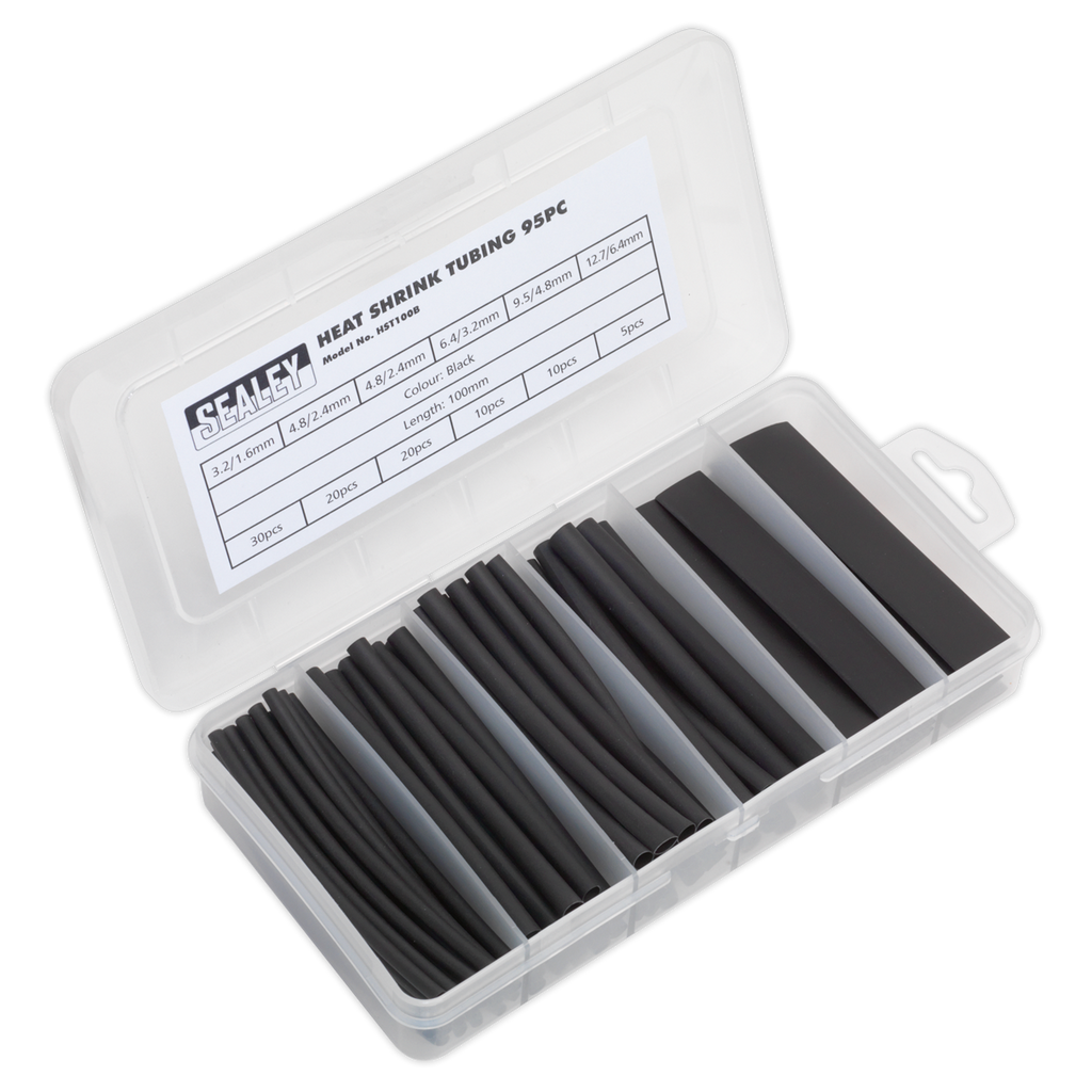Heat Shrink Tubing Assortment 100mm 95pc - Black HST100B
