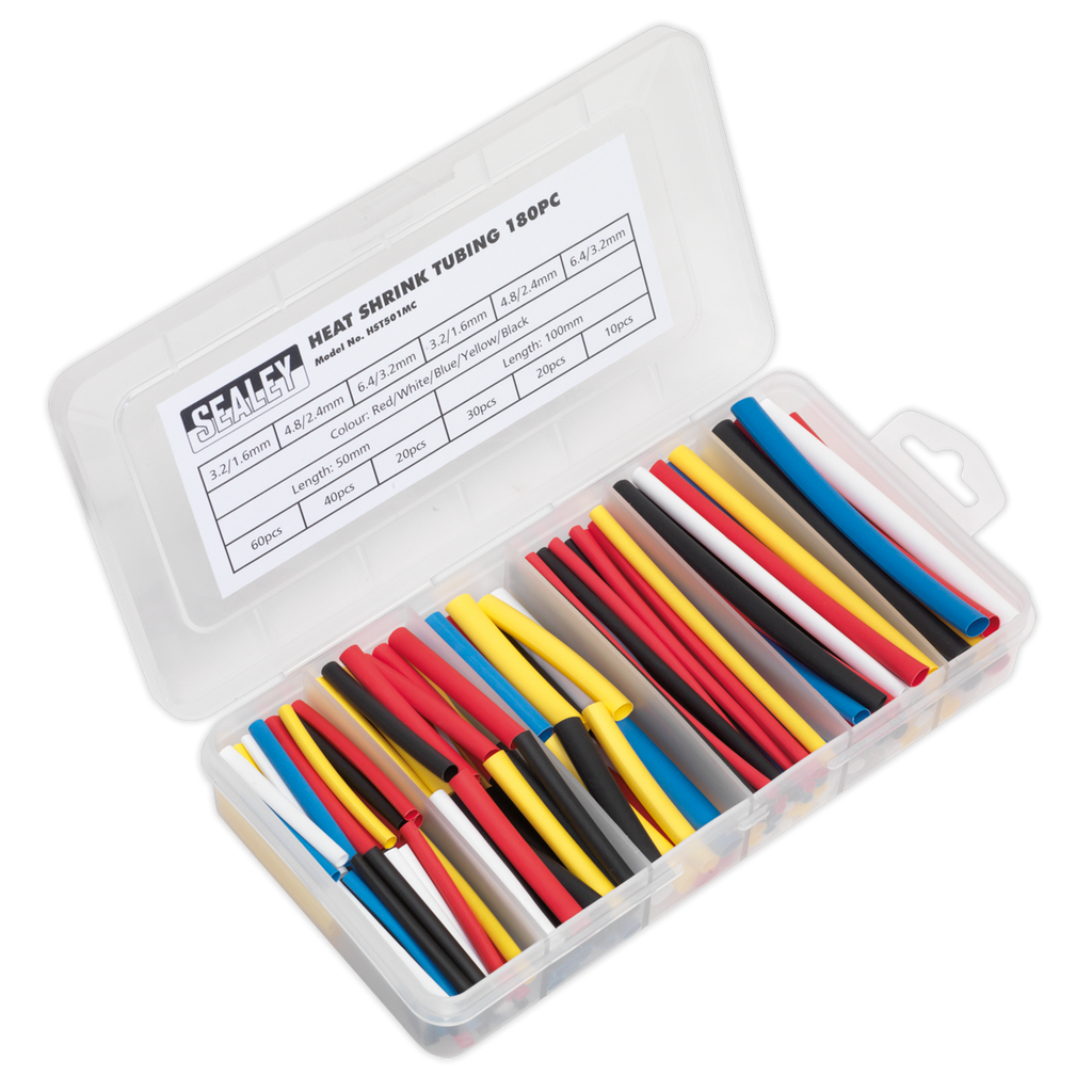 Heat Shrink Tubing Assortment 50 & 100mm 180pc - Mixed Colours HST501MC