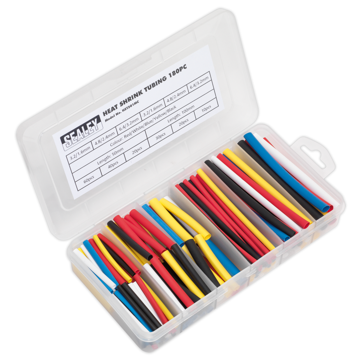 Heat Shrink Tubing Assortment 50 & 100mm 180pc - Mixed Colours HST501MC