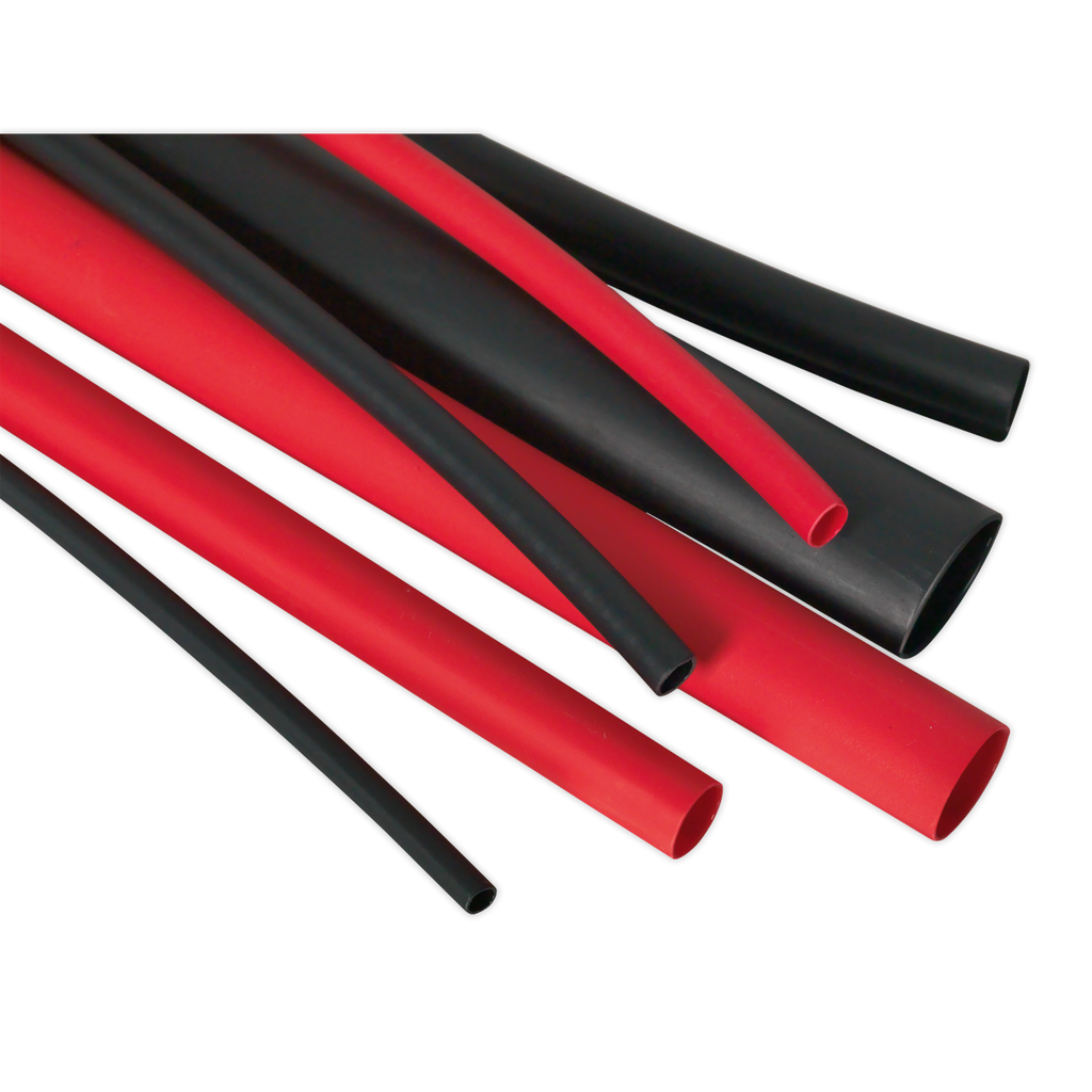 Adhesive Lined Heat Shrink Tubing Assortment 200mm 72pc - Black & Red HSTAL72BR