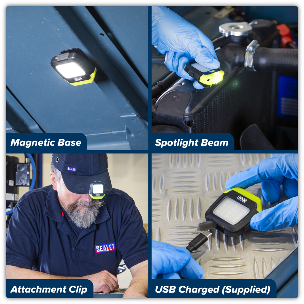 Rechargeable Clip Light with Auto-Sensor 2W & 1.5W SMD LED HT02LED