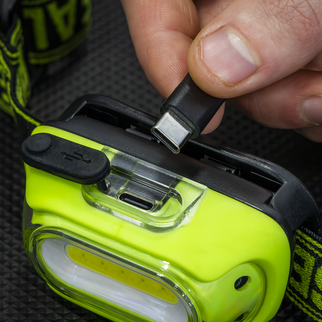 Rechargeable Head Torch with Auto-Sensor 8W COB LED - Green HT08RG
