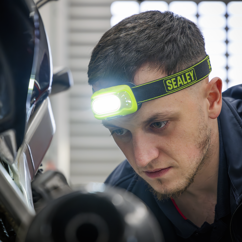 Rechargeable Head Torch with Auto-Sensor 8W COB LED - Green HT08RG