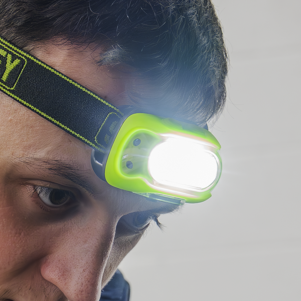 Rechargeable Head Torch with Auto-Sensor 8W COB LED - Green HT08RG