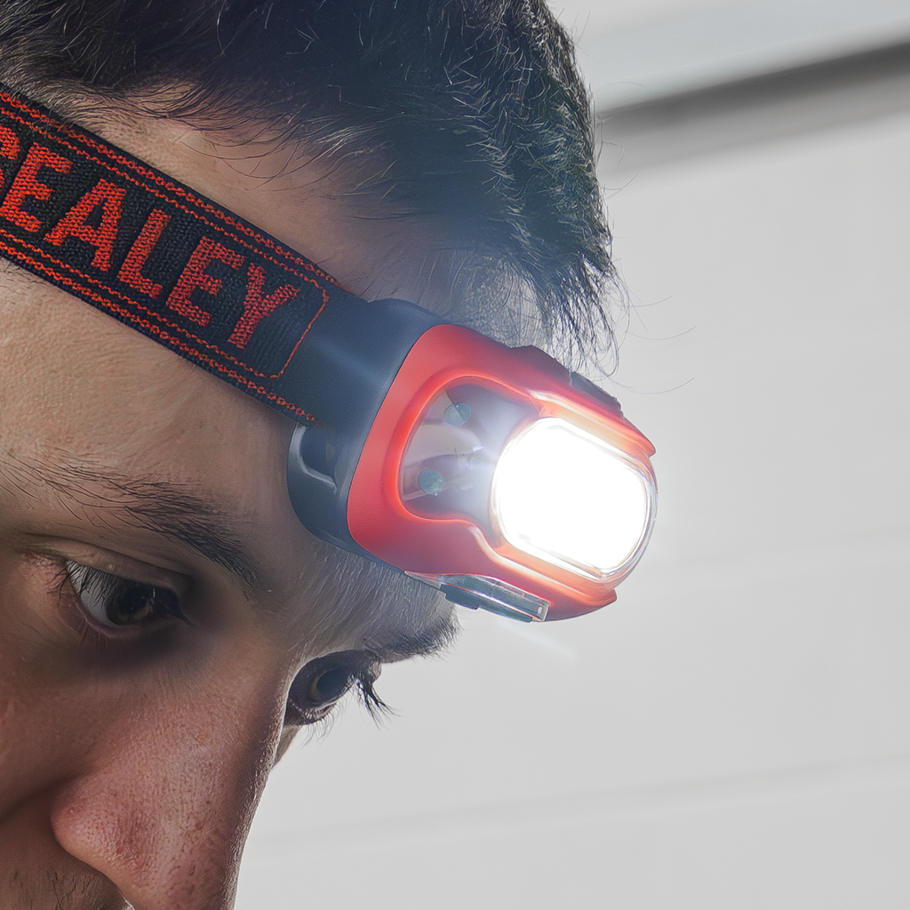 Rechargeable Head Torch with Auto-Sensor 8W COB LED - Red HT08RR