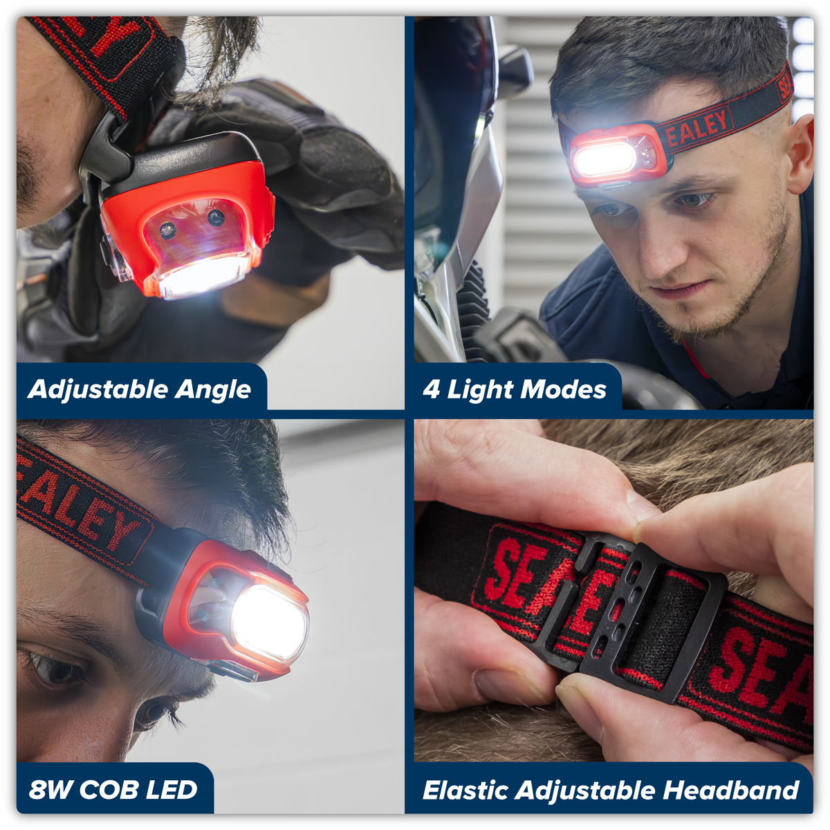 Rechargeable Head Torch with Auto-Sensor 8W COB LED HT08R