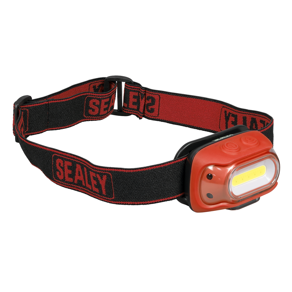 Rechargeable Head Torch with Auto-Sensor 8W COB LED - Red HT08RR