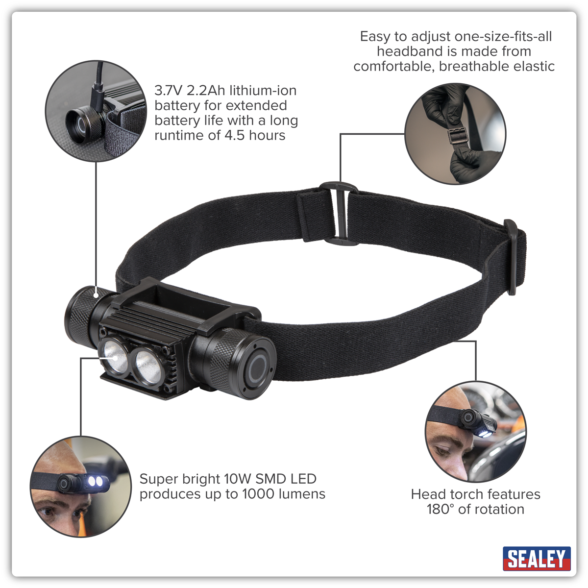 Rechargeable Head Torch 10W SMD LED HT110R