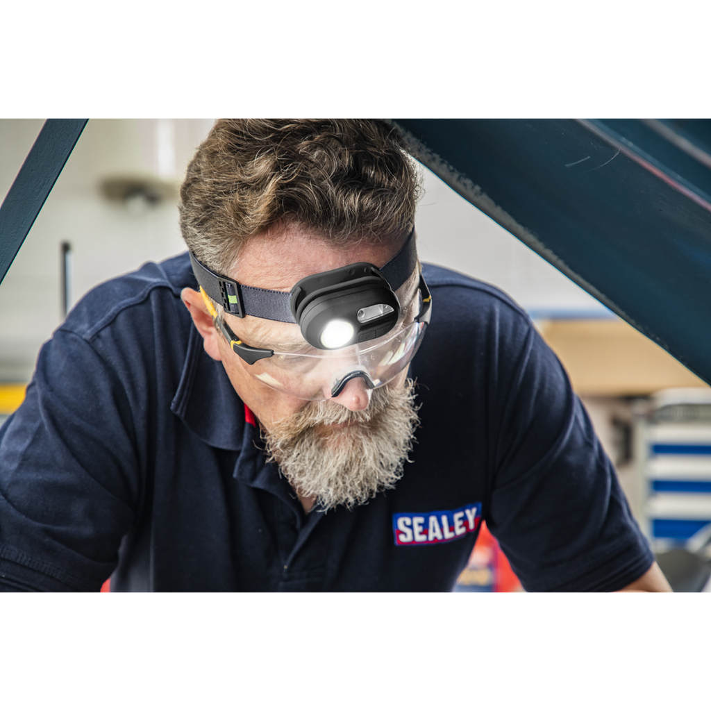 Rechargeable Headlight with Auto-Sensor 3W COB & 1W SMD LED HT300R