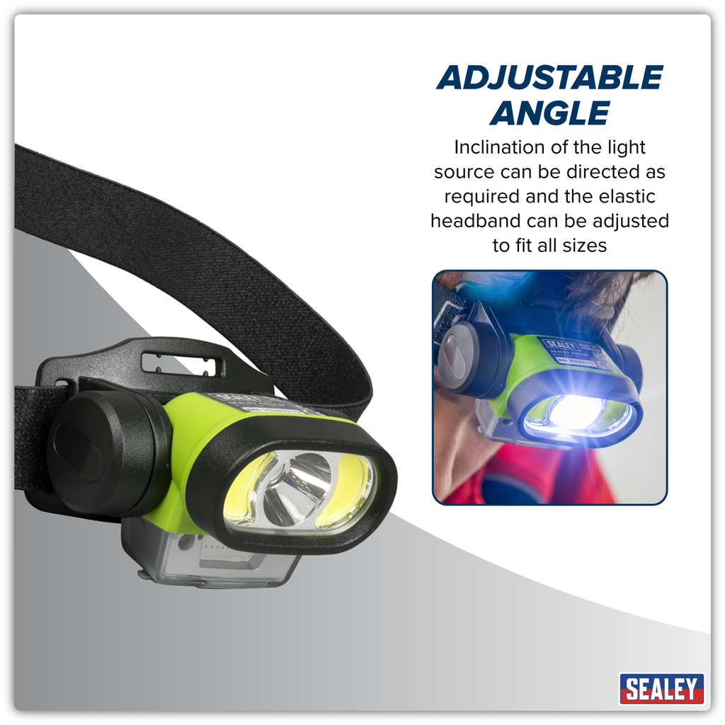 Rechargeable Head Torch with Auto-Sensor 5W & 3W COB LED HT400LED