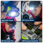 Rechargeable Head Torch with Auto-Sensor 5W & 3W COB LED HT400LED