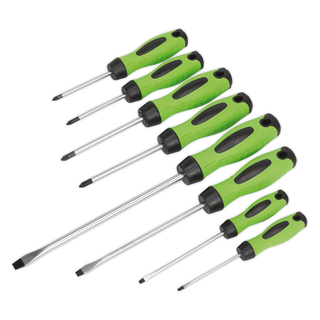 Screwdriver Set 8pc - Hi-Vis Green HV001