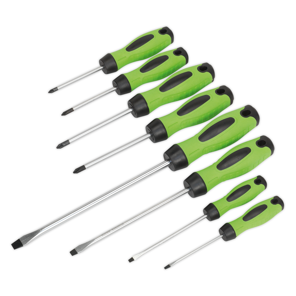Screwdriver Set 8pc - Hi-Vis Green HV001