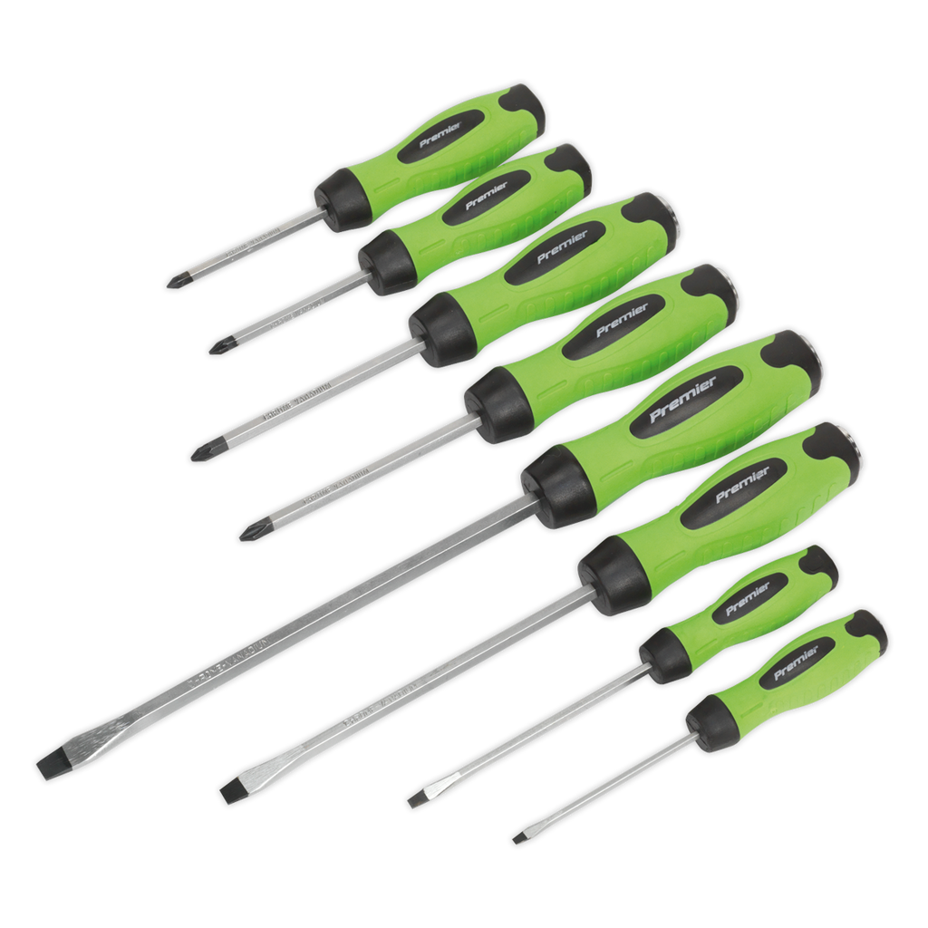Hammer-Thru Screwdriver Set 8pc - Hi-Vis Green HV002