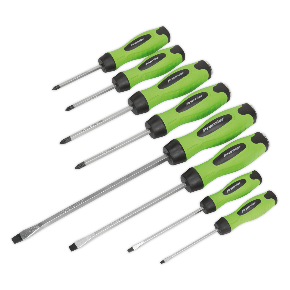 Hammer-Thru Screwdriver Set 8pc - Hi-Vis Green HV002