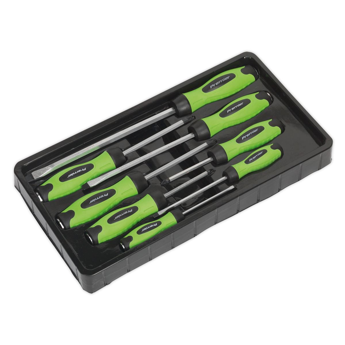 Hammer-Thru Screwdriver Set 8pc - Hi-Vis Green HV002