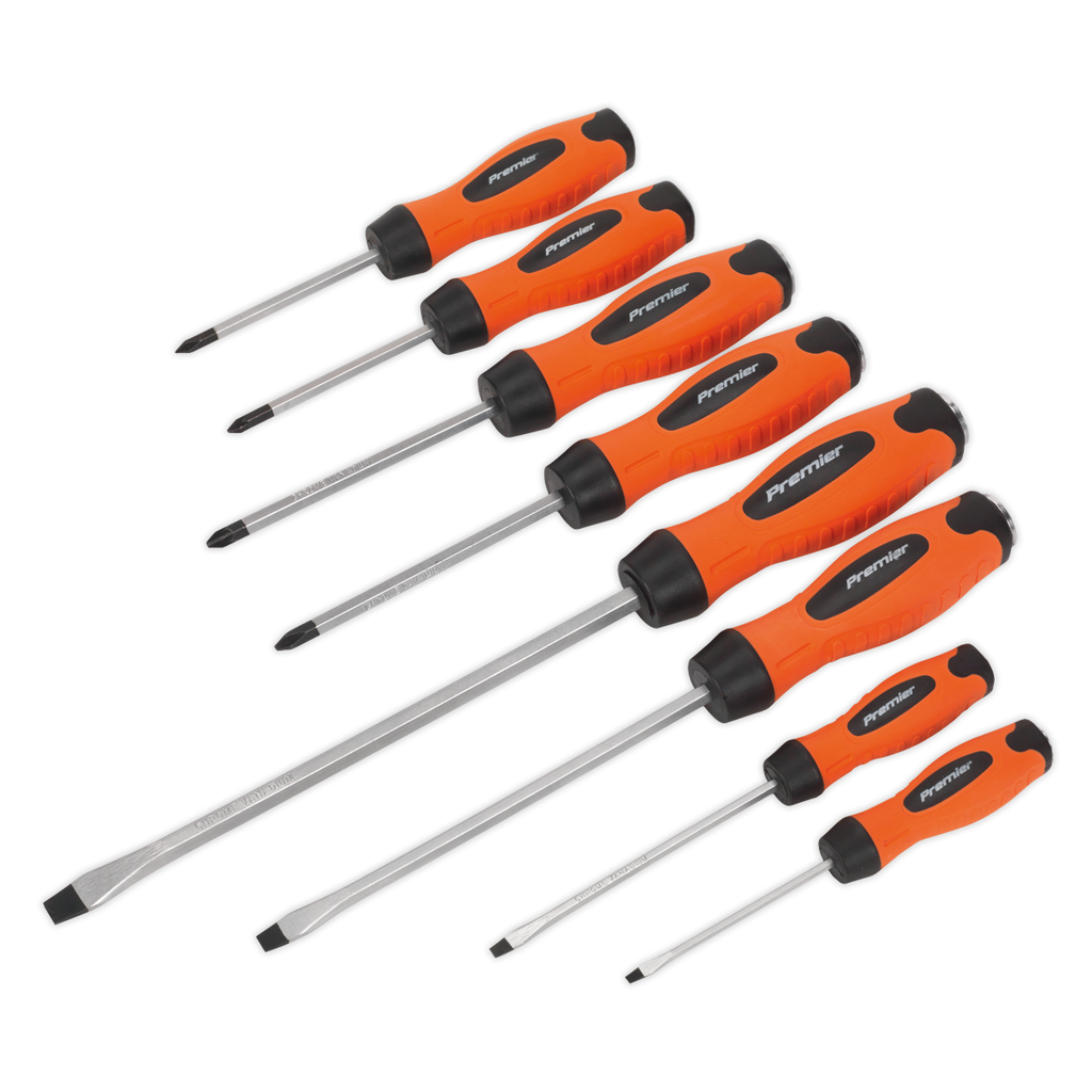Hammer-Thru Screwdriver Set 8pc - Hi-Vis Orange HV004